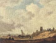 Jan van Goyen Seashore at Scheveningen oil